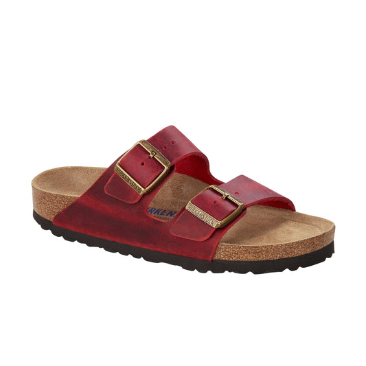 Arizona Fire Red Oiled Leather Sandals