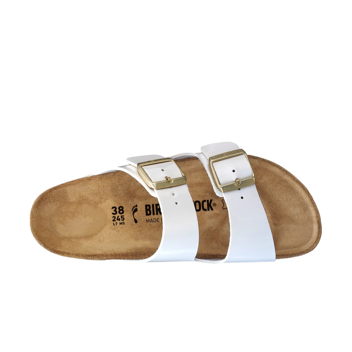 Arizona Patent White Birko-Flor Sandal - Birkenstock