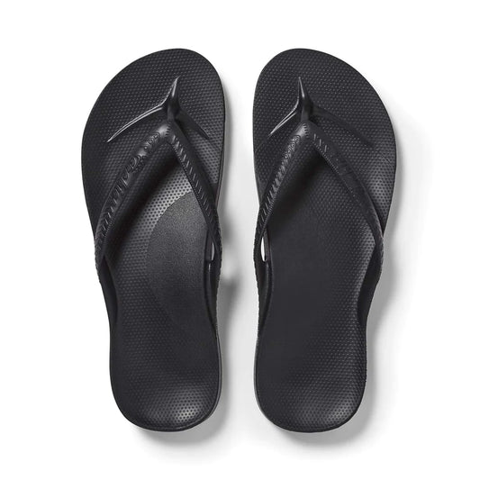 Arch Support Thongs Black - Archies Footwear