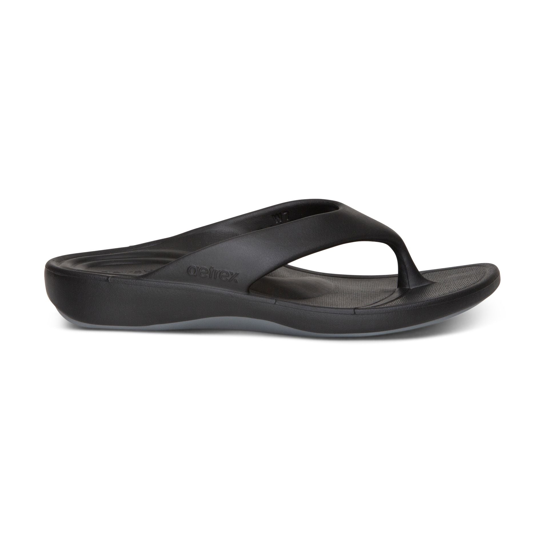 Aetrex Maui Men's Sandal Black side (Outer)