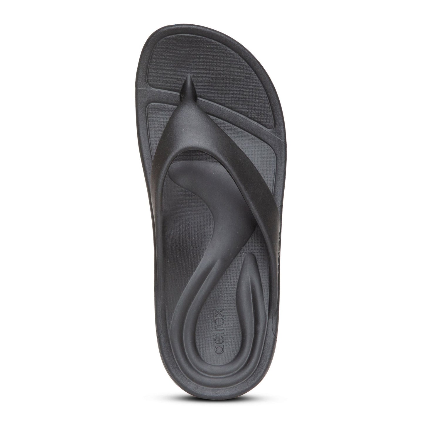 Aetrex Maui Men's Sandal Black Top down view