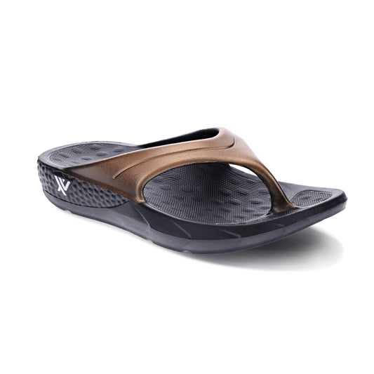 Vitality EVA Black/Bronze Toe Post Sandal - Vitasole