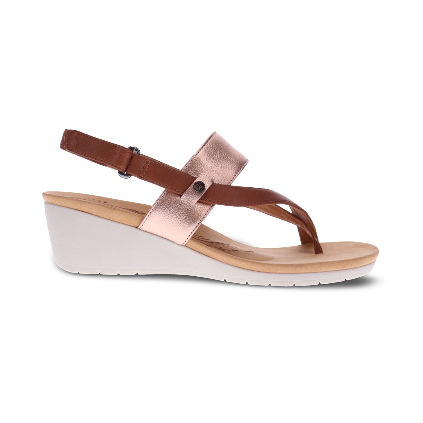 Honolulu Cognac/Rose Wedge Sandal - Revere