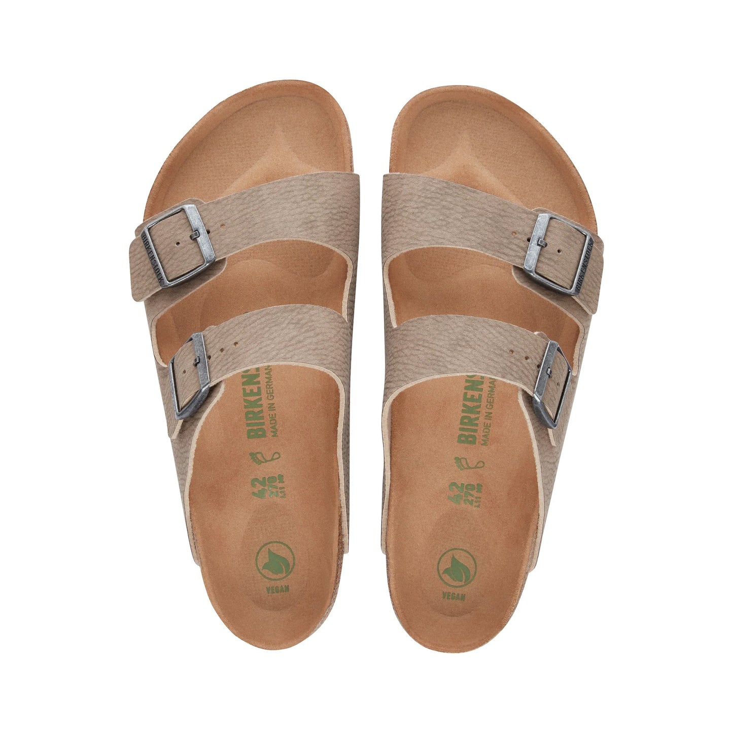 Arizona Vegan Desert Dust Grey Taupe BirkiBuc Sandal - Birkenstock