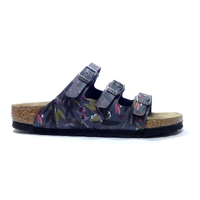 Florida Vegan Floral Fades Anthracite Birko-Flor Sandal - Birkenstock