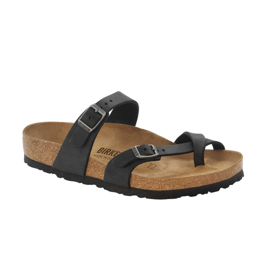 Mayari Black Oiled Leather Sandal - Birkenstock