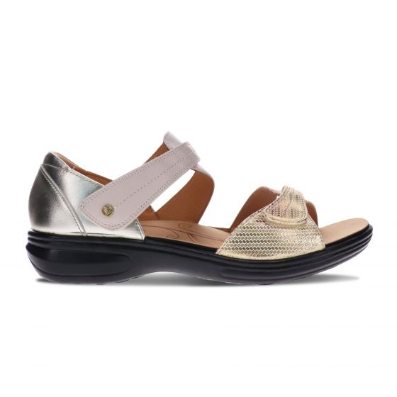 Geneva Mixed Metallic Sandal - Revere