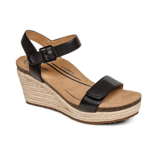 Sydney Espadrille Wedge Black - Aetrex