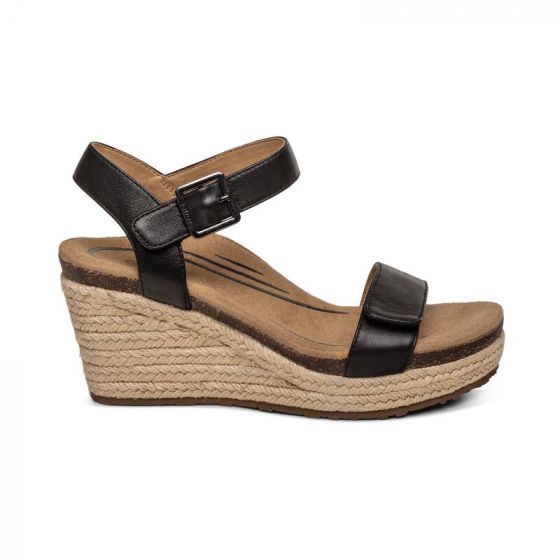 Sydney Espadrille Wedge Black - Aetrex