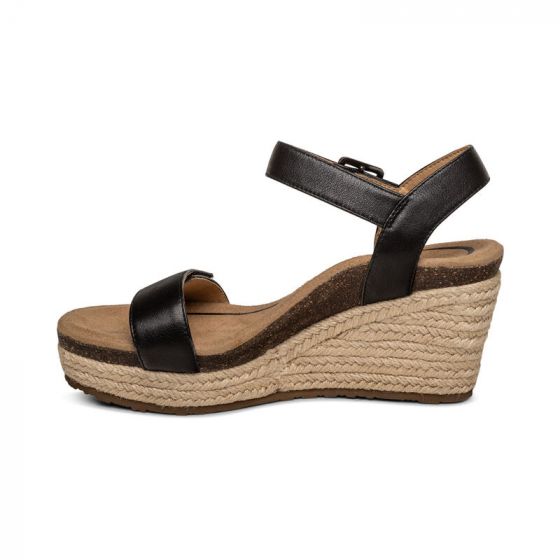 Sydney Espadrille Wedge Black - Aetrex