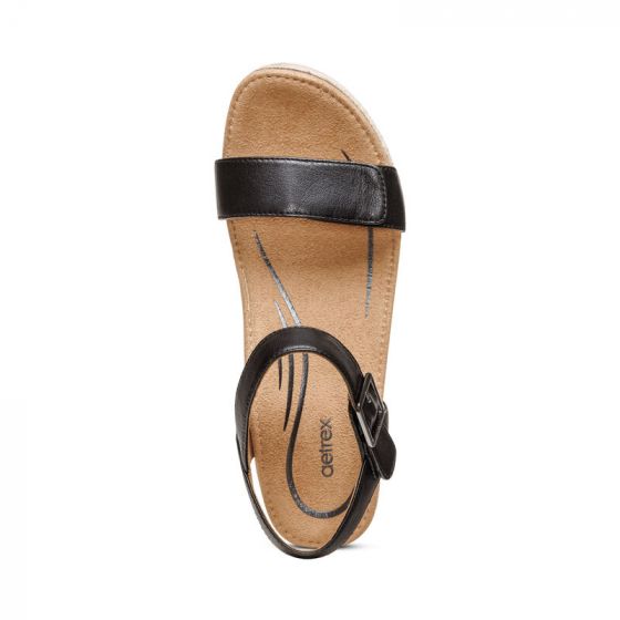 Sydney Espadrille Wedge Black - Aetrex