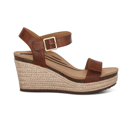 Sydney Espadrille Wedge Walnut - Aetrex