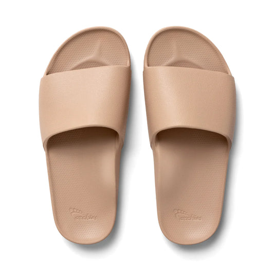 Arch Support Slides Tan - Archies Footwear