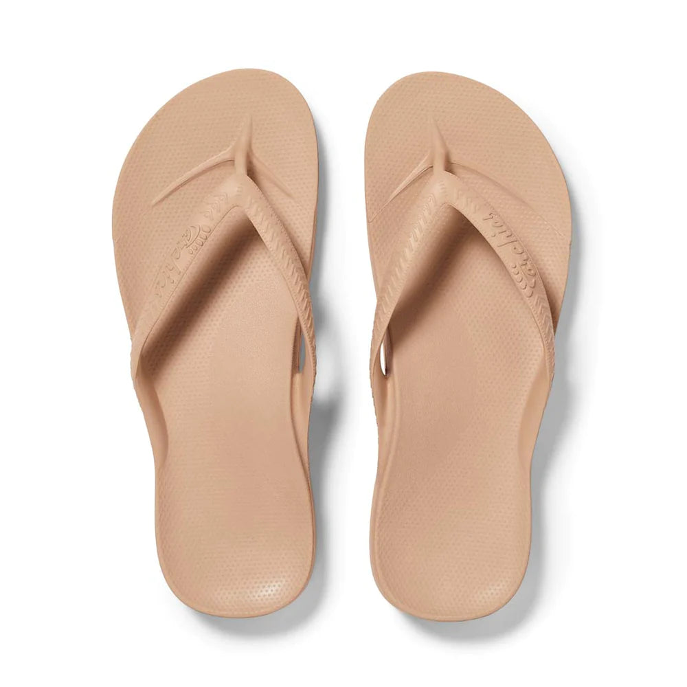 Arch Support Thongs Tan - Archies Footwear – Bargara Shoes