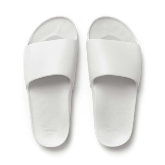 Arch Support Slides White - Archies Footwear